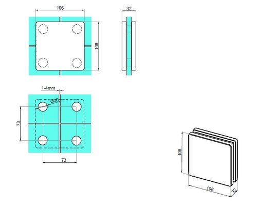 Łącznik czterech paneli 2