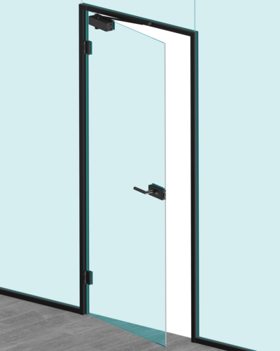 Samozamykacz górny do drzwi szklanych z obejmą na szkło 5