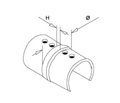 Łącznik prosty 180° do poręczy fi42,4 mm 2