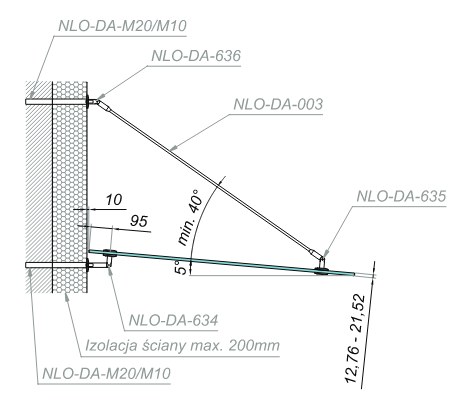 Łącznik do daszków ściana-szkło 4