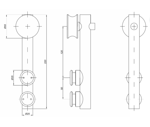 Rolka jezdna do systemu rurowego 3