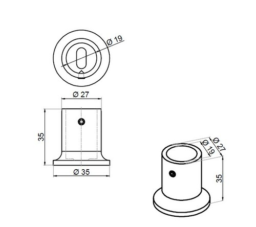 Mocowanie ściana-reling 90° 3