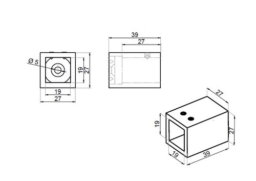 Mounting wall-bar 90° 3