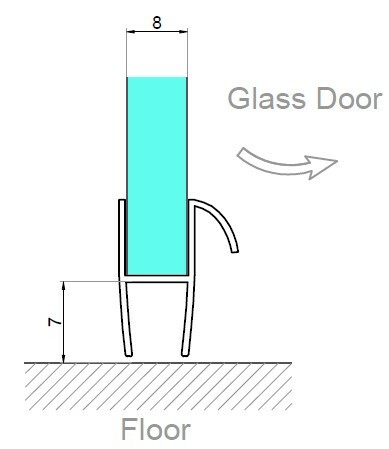 Uszczelka do kabiny - dolna H=7 mm 2
