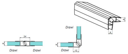 Uszczelka magnetyczna 90°/180° do kabiny 3
