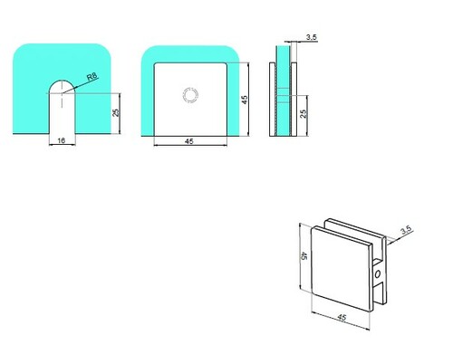 Łącznik ściana-szkło 4