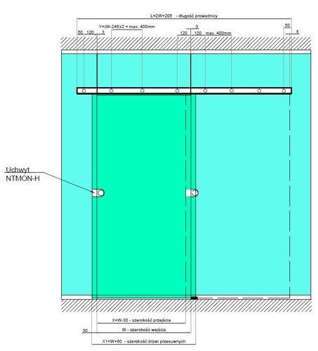 Maskownica mocowania do ściany szklanej MONACO 3