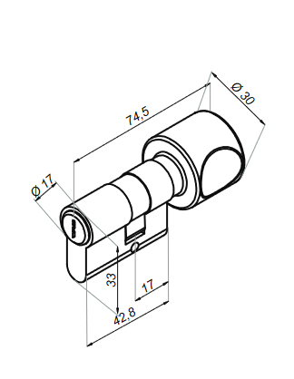 Wkładka do zamka łazienkowego z gałką 4