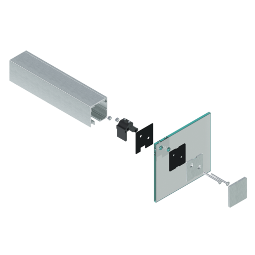 Mocowanie profilu do szyby prostopadłej 2