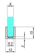 Profil ramki do drzwi loftowych z frezowaniem pod zamek 2