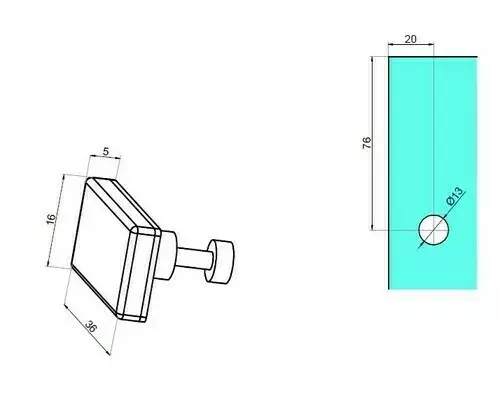 Rotula do ścianki prostopadłej - system S003 2