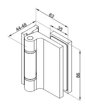 Zawias do ościeżnicy aluminiowej OFC 2