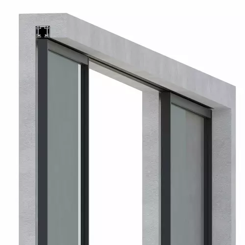 Set - 2 sliding doors - wall mounting - sliding sideways (1 track) 7