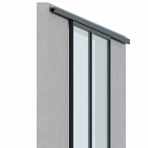 Set - 2 sliding doors - wall mounting - sliding sideways (1 track) 4
