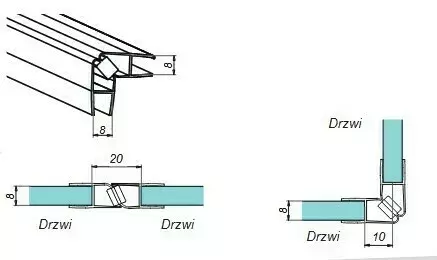 Uszczelka magnetyczna 90° 2