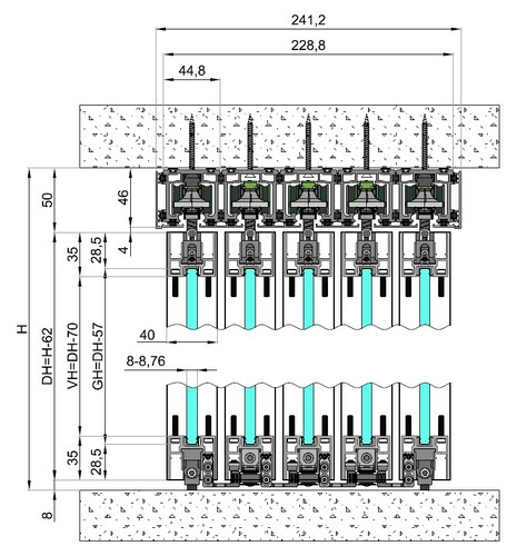 Set - 5 sliding doors 2