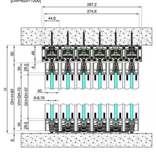 Set - 6 sliding doors 3