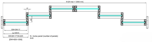 Set - 8 sliding doors - sliding sideways (4 tracks) 3
