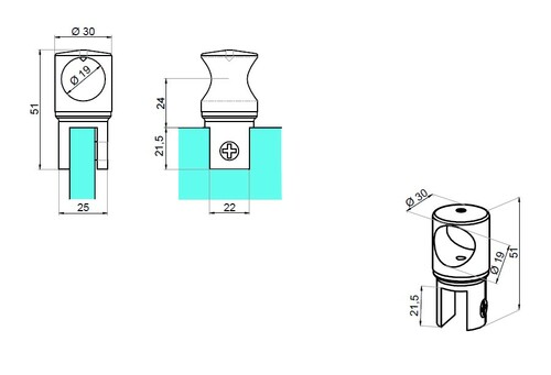Adjustable open mounting bar-glass 2