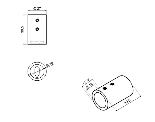 Mounting wall-bar 90° 3