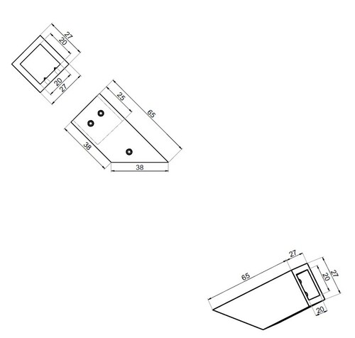 Mounting wall-bar 45° 3