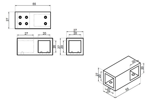 Three-way connector bar-bar 3