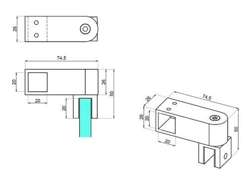 Side open mounting bar-glass 2