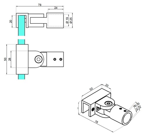 Adjustable mounting bar-glass 3