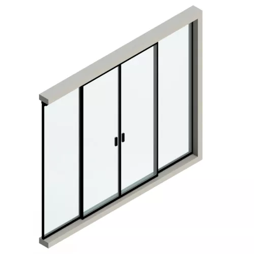 Zestaw 4 drzwi przesuwne rozsuwane na boki (2 tory jezdne)