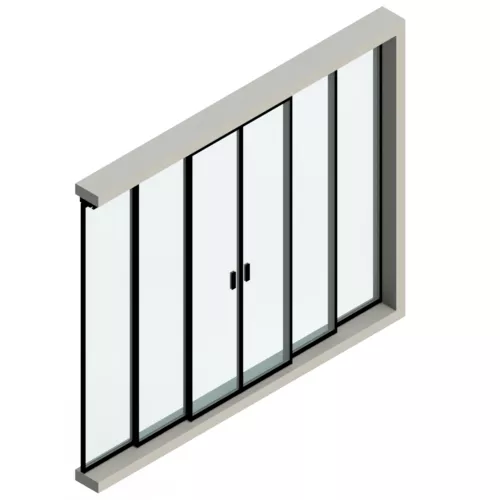 Zestaw 6 drzwi przesuwne rozsuwane na boki (3 tory jezdne)