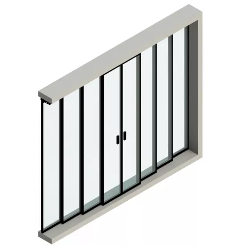 Zestaw 8 drzwi przesuwne rozsuwane na boki (4 tory jezdne)