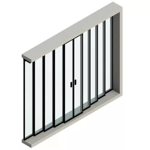 Zestaw 10 drzwi przesuwne rozsuwane na boki (5 torów jezdnych)