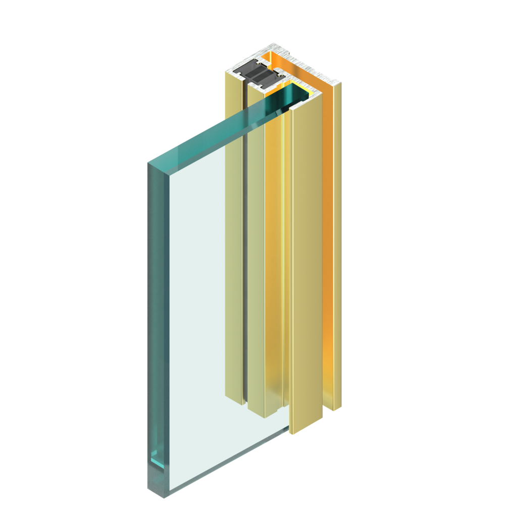 Uszczelka aluminiowa 90° ściana-szkło 1