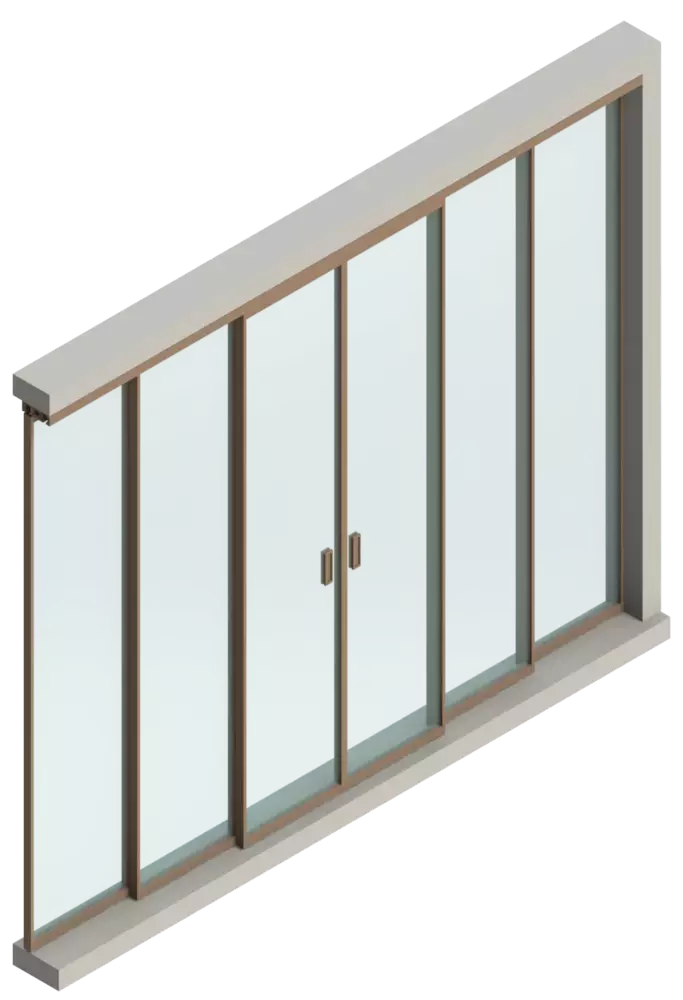 Set - 6 sliding doors - sliding sideways (3 tracks) 1