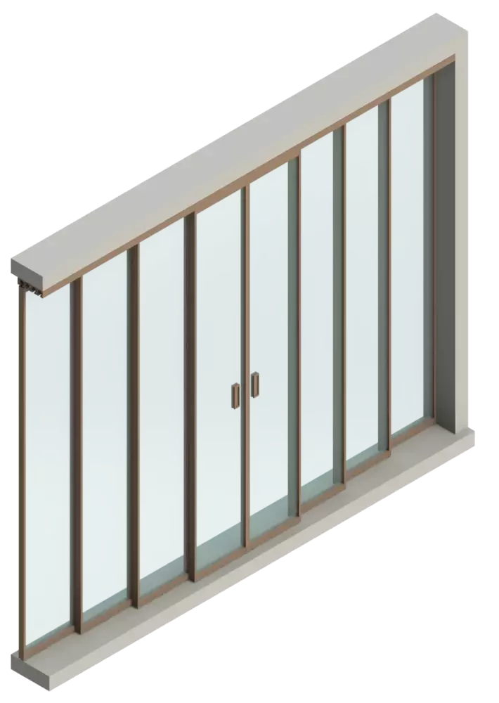 Set - 8 sliding doors - sliding sideways (4 tracks) 1