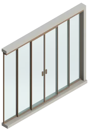 Set - 6 sliding doors - sliding sideways (3 tracks) 1