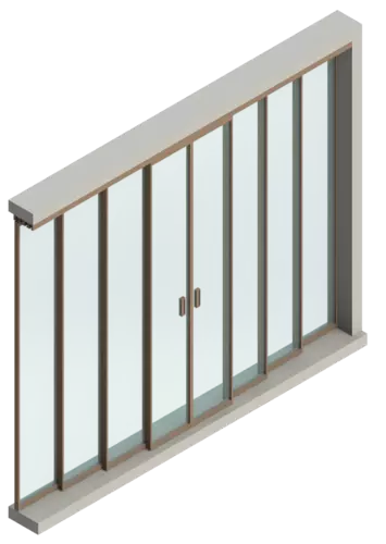 Set - 8 sliding doors - sliding sideways (4 tracks) 1